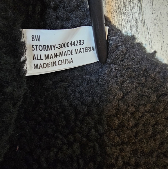 Women's Catherines Black & Gray Boots Side Zipper Mid Calf 8W Fleece Lined - Picture 8 of 11